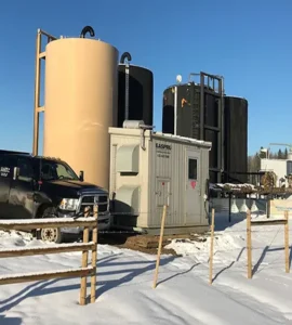 A tank within the industrial compressor that was used to store atmospheric air.